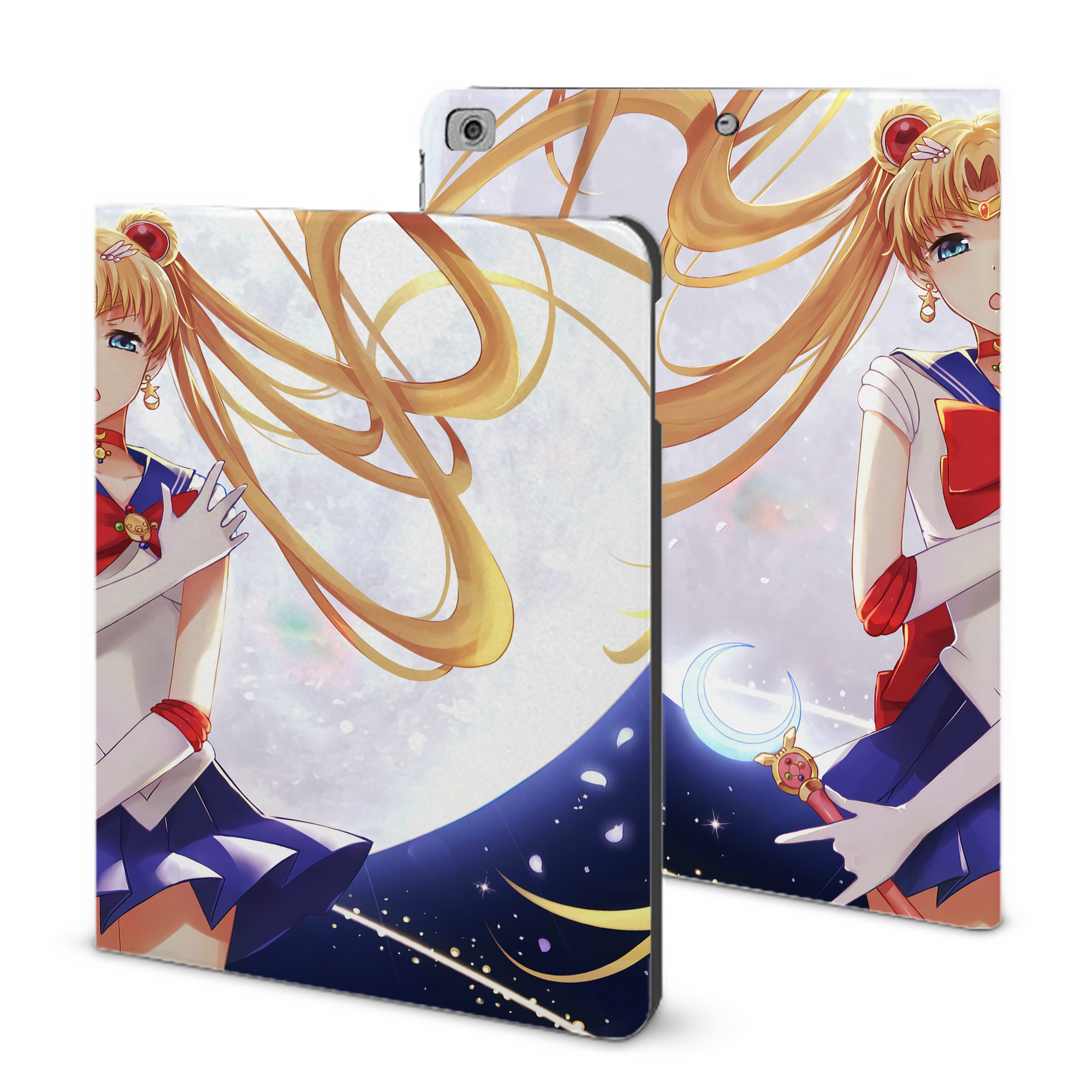 （画像用） 美少女戦士セーラームーン Sailor Moon IPad ケース ブック型 PUレザー TPU 耐衝撃 軽量 薄型 ペン収納なし 全面保護 IPad 各モデル対応